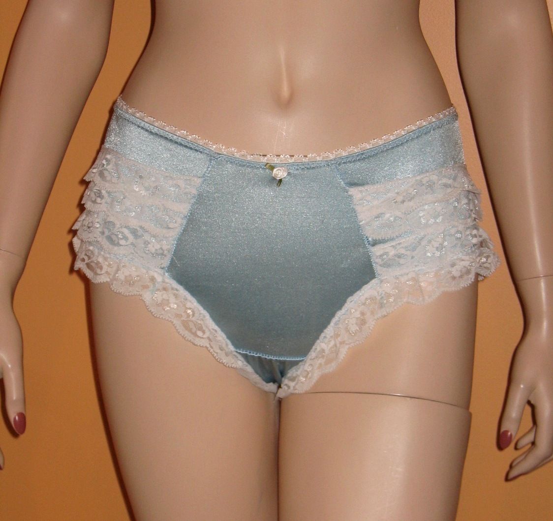 BABY BLUE N WHITE RUFFLE LACE Panties Sissy Panty C